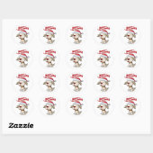 Cute puppy Merry Kerstmis Ronde Sticker (Vel)