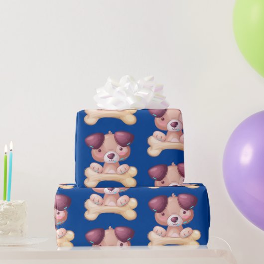 Cute Puppy met Bone Cadeaupapier (Feestgeschenken)