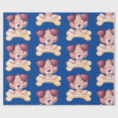 Cute Puppy met Bone Cadeaupapier (Vlak)