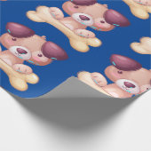 Cute Puppy met Bone Cadeaupapier (Hoek)