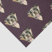 Cute Puppy met Gold Geometric Waterverf Pattern Tissuepapier (Detail)