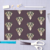 Cute Puppy met Gold Geometric Waterverf Pattern Tissuepapier (Craft)