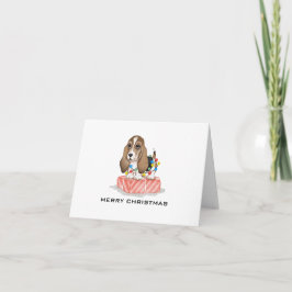 Cute Puppy met kerstlampjes Kaart