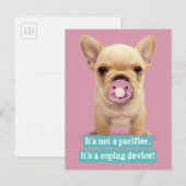 Cute Puppy met Pacifier Briefkaart (Voorkant / Achterkant)