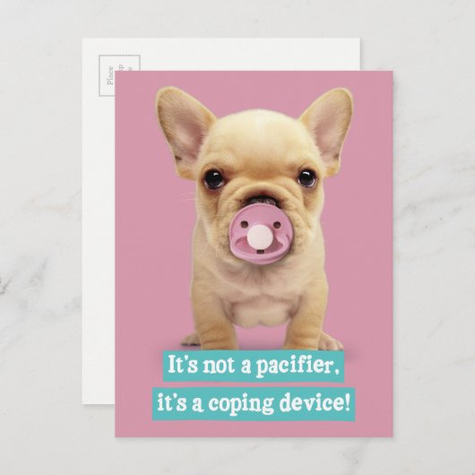 Cute Puppy met Pacifier Briefkaart (Voorkant / Achterkant)