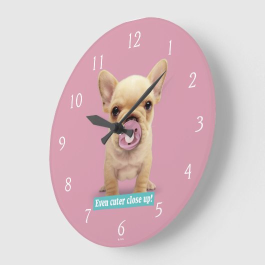 Cute Puppy met Pacifier Grote Klok (Hoek)