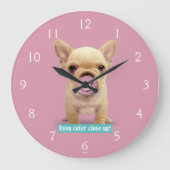 Cute Puppy met Pacifier Grote Klok (Voorkant)