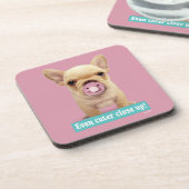 Cute Puppy met Pacifier Onderzetter (Linkerzijde)