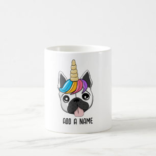 Cute Puppy met Unicorn horn en Colorful Hair Koffiemok