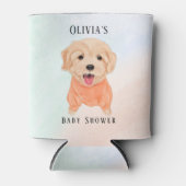 Cute Puppy met Waterverf Splash Boy Baby shower Blikjeskoeler (Voorkant)