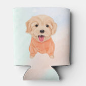 Cute Puppy met Waterverf Splash Boy Baby shower Blikjeskoeler (Achterkant)