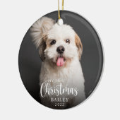Cute Puppy Mijn eerste kerstfoto Keramisch Ornament (Links)