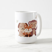 Cute Puppy Monkey Fox Mug Koffiemok (Voorkant rechts)