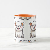 Cute Puppy Mug – Seamless Dog Pattern Mok (Midden)