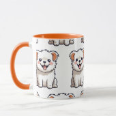Cute Puppy Mug – Seamless Dog Pattern Mok (Links)