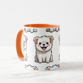 Cute Puppy Mug – Seamless Dog Pattern Mok (Voorkant links)