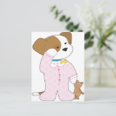 Cute Puppy Pajamas Briefkaart (Staand voorkant)