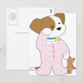 Cute Puppy Pajamas Briefkaart (Voorkant / Achterkant)