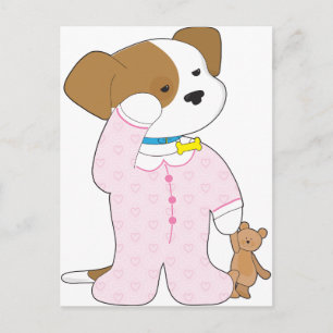 Cute Puppy Pajamas Briefkaart