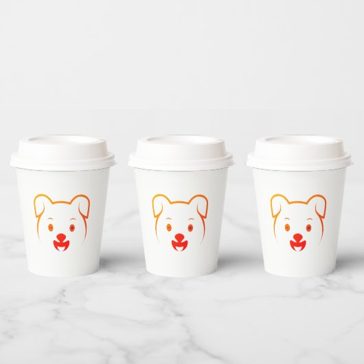 Cute Puppy Papieren Bekers (Multi)