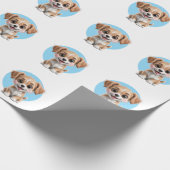 Cute Puppy Pattern Wrapping Paper for Gifts Cadeaupapier (Hoek)