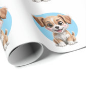 Cute Puppy Pattern Wrapping Paper for Gifts Cadeaupapier (Rol Hoek)