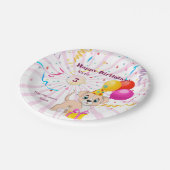 Cute Puppy Personalized Birthday Girl Papieren Bordje (Gekanteld)