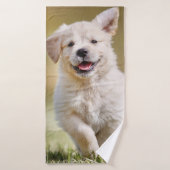 Cute Puppy Personalized Photo Dog Badhanddoek (Badhanddoek)