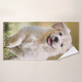 Cute Puppy Personalized Photo Dog Badhanddoek (Badhanddoek)