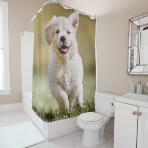 Cute Puppy Personalized Photo Dog Douchegordijn