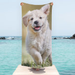 Cute Puppy Personalized Photo Dog Strandlaken<br><div class="desc">Verwar de handdoek nooit meer met uw handdoek! Viel je beste vriend met een aangepaste foto-hondenbadhanddoek. Of je nu een nieuwe puppy hebt, of om elk jaar alle speciale momenten te onthouden, elk huisdier verdient een gepersonaliseerde handdoek! Pas onze hondenhanddoek aan met je favoriete foto! Perfect geschenk voor je favoriete...</div>