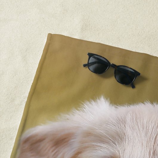 Cute Puppy Personalized Photo Dog Strandlaken (In situ)