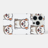 Cute Puppy Phone Case – Seamless Dog Pattern iPhone Hoesje (Achterkant horizontaal)