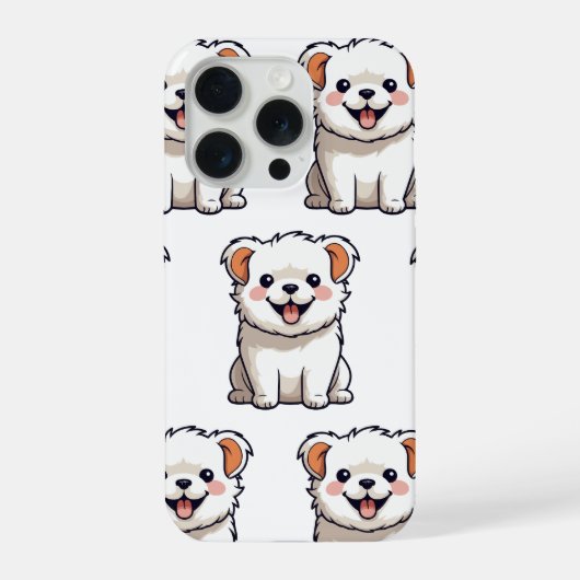 Cute Puppy Phone Case – Seamless Dog Pattern iPhone Hoesje (Achterkant)