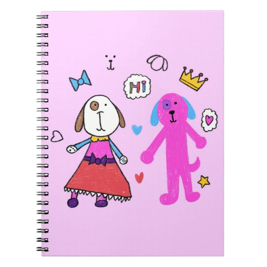 Cute Puppy Pink Spiral Photo Notebook Notitieboek (Voorkant)