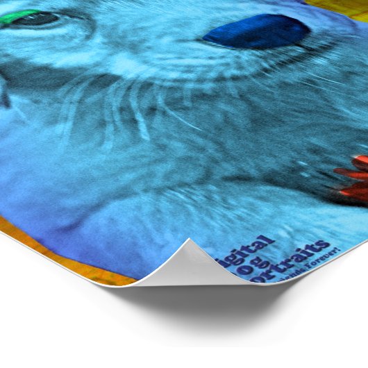 Cute Puppy Pop Art-stijl Poster (Hoek)