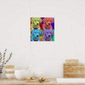 Cute Puppy Pop Art-stijl Poster (Keuken)