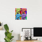 Cute Puppy Pop Art-stijl Poster (Thuiskantoor)