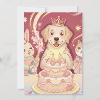 Cute Puppy Prinses Happy Verjaardag Uitnodiging