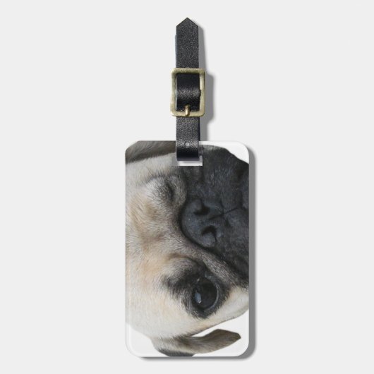 Cute Puppy Pug Dog Friend ... か わ い 子 犬 Bagagelabel (Voorkant verticaal)