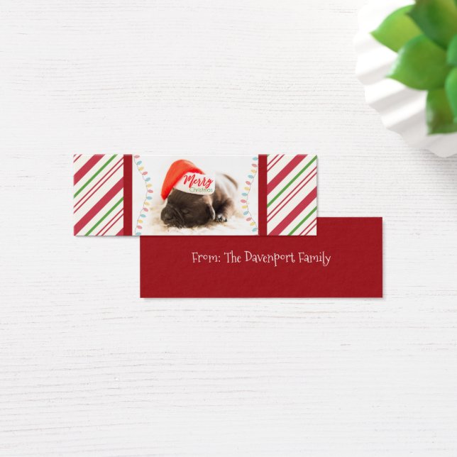 Cute Puppy Pug in een Rode Kerstmis Mini Visitekaartjes (Bureau)