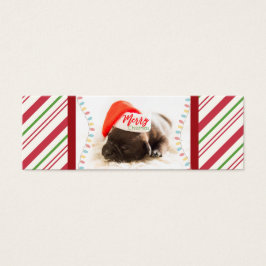 Cute Puppy Pug in een Rode Kerstmis Mini Visitekaartjes