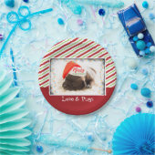 Cute Puppy Pug in een Rode Kerstmis Papieren Bordje (Feest)