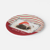 Cute Puppy Pug in een Rode Kerstmis Papieren Bordje (Gekanteld)