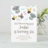 Cute Puppy Pup Dog Pawtyyy Birthday Party Kaart (Staand voorkant)