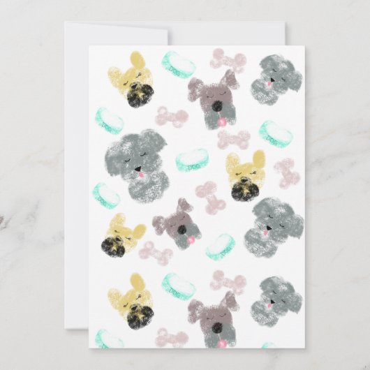 Cute Puppy Pup Dog Pawtyyy Birthday Party Kaart (Achterkant)