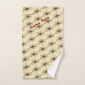 Cute Puppy Red Hearts gepersonaliseerd Bad Handdoek (Handdoek)