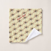 Cute Puppy Red Hearts gepersonaliseerd Bad Handdoek (Wasdoekje)