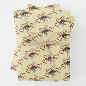 Cute Puppy Red Hearts Inpakpapier Vel (In situ)