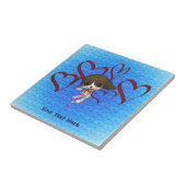 Cute Puppy Red Hearts Tile Trivet Tegeltje (Zijkant)